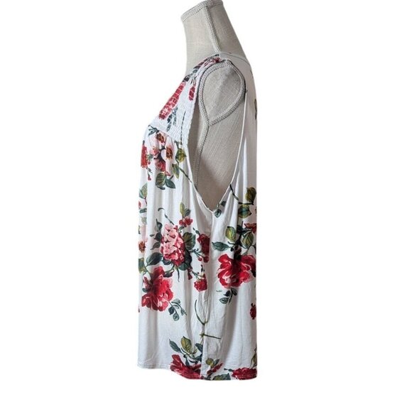 Papermoon White Floral Knit Sleeveless Top 3X - Picture 3 of 4